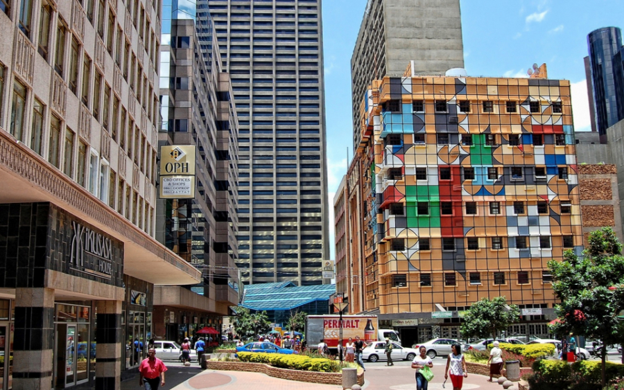 Biznesowe centrum Johannesburga, stolicy jednej z najważniejszych afrykańskich gospodarek, Republiki Południowej Afryki.