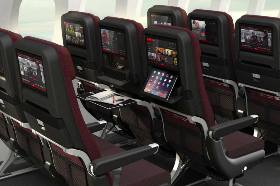 Kabina klasy ekonomicznej w Boeingu 787-9 linii Qantas