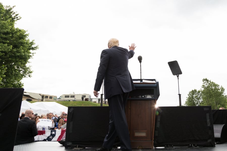 Donald Trump podczas ogłoszenia swojego planu w Cincinatti.